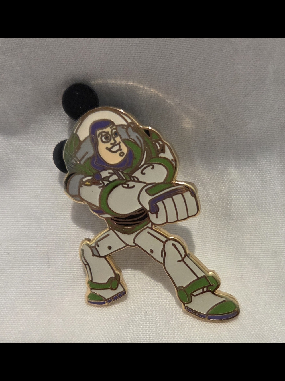 Rare Y2k Disney Buzz Lightyear Enamel Pin - White, Green, Purple 2002